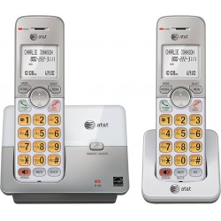 NEW AT&T DECT 6.0 2 Cordless Phones with Caller ID, Handset Speakerphones, White and Grey