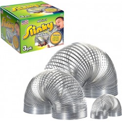 NEW The Original Slinky Brand Fidget Toy Pack: 1 Giant, 1 Classic, and 1 Slinky Junior Walking Metal Spring Toy, Kids Toys for Ages 5 Up, Basket Stuffers and Small Gifts