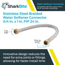 NEW Sharkbite Lead-Free 3/4-Inch x 1-Inch x 24-Inch Stainless Steel Braided Connectors