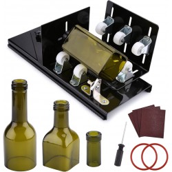 NEW Glass Bottle Cutter, Fixm Bottle Cutter Upgraded Version, Round, Square Bottles and Bottlenecks, Suitable for Bottles of Wine, Beer, Whisky, Champagne, Water and Soda(Black)