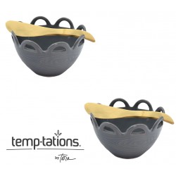 NEW temp-tations Scalloped Ramekins with Spreaders (set of 2) - 16 OZ