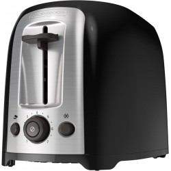 NEW BLACK+DECKER 2-Slice Extra Wide Slot Toaster, Classic Oval, Black with Stainless Steel Accents, TR1278B
