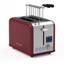 NEW Curtis Stone 2-Slice Digital Toaster- RED- Dimensions: 10.43 x 6.26 x 7.09