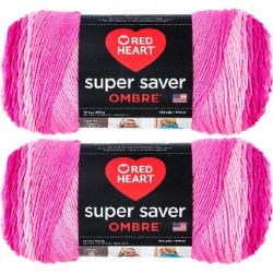 NEW Red Heart Super Saver Jumbo Jazzy, 2 Pack of 10oz/283g-Acrylic-#4 Medium-482 Yards, Knitting/Crochet