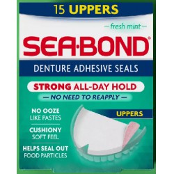 NEW 15 UPPERS SEA-BOND® DENTURE ADHESIVE SEALS — FRESH MINT