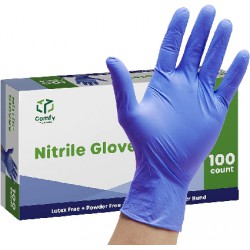 NEW LARGE [100 Count] Nitrile Disposable Gloves - 4 mil. | Latex Free and Rubber Free | Non-Sterile Powder Free | Safety Work Gloves…