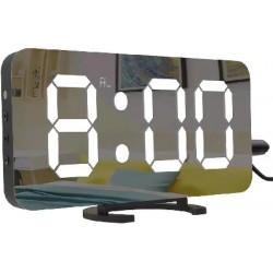 NEW Ultra Thin Modern Snooze and Time Setting LED Digital Decorate Alarm Clock with Phone Charger for Home Decor- BLACK