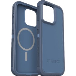 NEW  OtterBox iPhone 15 Pro MAX (Only) Defender Series XT Case - BABY BLUE JEANS (Blue), screenless, rugged, snaps to MagSafe, lanyard attachment