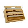 NEW Hoppel Bamboo Kitchen Food Wrap Storage Dispenser- Dimensions: measures approximately 13.2W x 8L x 3H