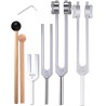 NEW Dighchyu 4Pcs Tuning Fork Set(128Hz, 136.1Hz, 528Hz, 4096Hz),for Healing Chakra,Sound Therapy,Reliever Stress, Silver