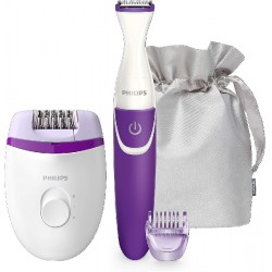 NEW Philips Satinelle Essential Corded Compact epilator Incl. Bikini Trimmer, Brp505/00, 1 Count