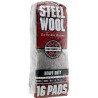 NEW 16 PACK  Steel Wool, 16 pad, Extra Coarse Grade #4, Rhodes American, Heavy Duty Steel Wool