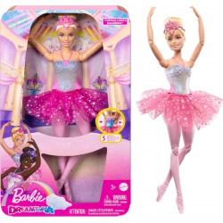 NEW  Barbie Dreamtopia Doll, Twinkle Lights Posable Ballerina with 5 Light-Up Shows, Sparkly Pink Tutu, Blonde Hair & Tiara