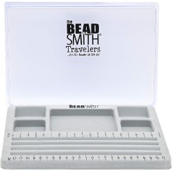 NEW  Mini Travel Bead Design Beading Board Gray Flock with Lid 7.75 x 11.25 Inches
