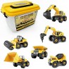 NEW Take-Apart Trucks Construction Vehicles Excavators ，Set of 6 Bulldozer, Dump Truck, Drilling Truck, Road Roller, Cement Mixer 104 Pieces Toy & DIY Building Play Set for Kids Age 3+ (6 in One)
