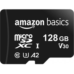 NEW Amazon Basics 128GB micro SDXC Memory Card with Full Size Adapter, 100MB/s, U3