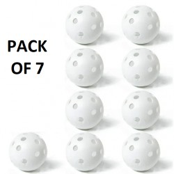 NEW PACK OF 7 Practice Golf Balls Flight Golf Balls Hollow Plastic Golf Training Balls Airflow Golf Balls for Swing Practice Driving Range Home Use Indoor, White