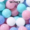 NEW 50 PIECES Soft Plastic Ball Pit Balls, Plastic Toy Balls for Kids, Ideal Gift for Baby Toddler Birthday Christmas, Ball Pit Play Tent, Baby Kiddie Pool Water Toys, Party Decoration