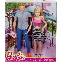 NEW Barbie and Ken Dolls, 2-Pack Featuring Blonde Hair and Colorful Clothes Including Denim Button Down and Pink Blouse