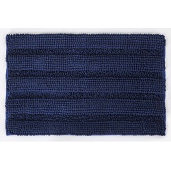 NEW NAVY BLUE SOFT CHENILLE BATH MAT, 24 X 18