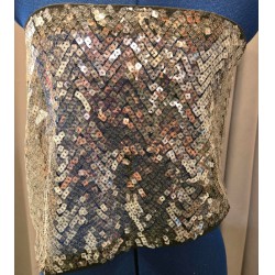NEW XS MUSERA SEQUIN SLEEVLESS BANNED TOP GREY