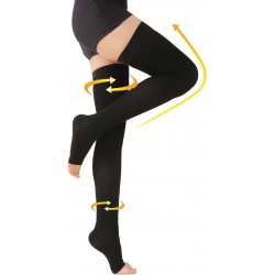 NEW S/M Medical Thigh High Compression Stockings for Men & Women, Pair, Open Toe