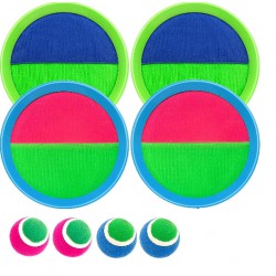 NEW Homotte Toss Game Set for Kids Age 3 4 5 6 7 8+, Toss and Catch Game Toys, Outdoor Playground Ball Game Set, Velcro Ball and Catch Game with 4 Rackets