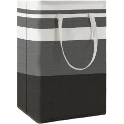 NEW 80L Freestanding Laundry Basket with Extended Handle, Collapsible Large Cotton Clothes Hamper Storage Basket, Gradient Grey