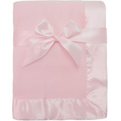 NEW TL Care Fleece Blanket with Silk-Like Satin Trim, Soft, Warm & Cozy, Pink, 30 x 40 for Boys and Girls, Perfect for Baby Carrier,