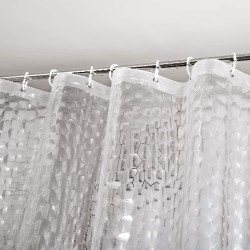 NEW  Heavy Duty EVA Shower Curtain Liner with Magnets Waterproof 3D Water Cube Clear Bathroom Shower Curtains