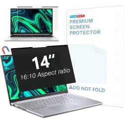 NEW FILMEXT Magnetic Laptop privacy screen 14 inch for 16:10 Widedisplay, Removable Laptop Privacy Screen Shield Anti Glare Blue Light Filter