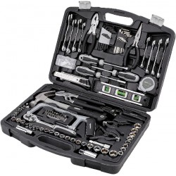 NEW 173 PCS Amazon Basics 173-Piece General Household Home Repair Mechanic's Hand Tool Set with Storage Case, Portable for DIY