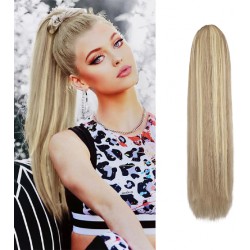 NEW 16 ' BARSDAR Short Straight Ponytail Extension - 16 Inch Drawstring Blonde Ponytail Hair Extensions for Women - Synthetic Fake Pony Tails Hairpieces Clip in