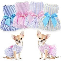 NEW Small Dogs Girl Summer Cute Pet Puppy Dress 4 Pack Extra Small Dog Clothes Outfit Apparel Female