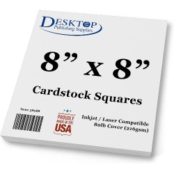 NEW White Cardstock Squares - Square Card Stock Paper - Thick 80lb Cover - For Spin Art Refill, Scrapbooking, Invitations, & Crafts (8 x 8, 100 Pack)