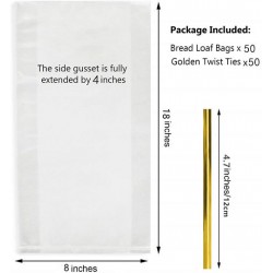 NEW Lesibag 50 Pcs Bread Bags with Ties - 8 x 18 Clear Gusseted Bread Bags for Homemade Bread and Bakery Loaf
