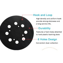 NEW 1 PC 5 Inch Sander Pad Replacement Compatible with Dewalt Orbital Sander DWE6421 DWE6421K DWE6423 DWE6423K DCW210B, 8 Hole Hook and Loop Sanding Pad