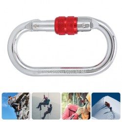 NEW Fyydes Carabiner, Round Carabiner Safety Buckle O‑shape Steel Lock High Load Bearing for Rock Climbing Main Lock