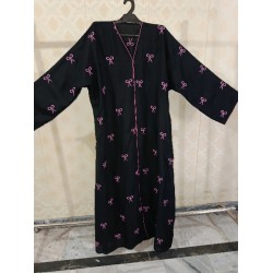 NEW XXL Bow Abaya Black With Pink Bow