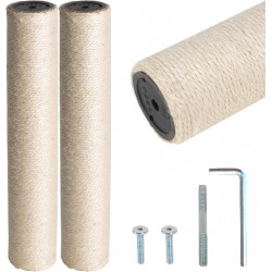 NEW  Dimaka 2 Cat Scratching Post Replacement Poles Included Screws, Cardboard and Sisal, 13.4in, 34cm