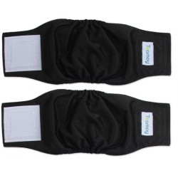 NEW 2 PACK  Teamo2 Pack Male Dog Diaper Wrap, Washable Puppy Belly Bands, Super-Absorbent and Comfortable(XS,7 inches -9 inches Waist, Black)