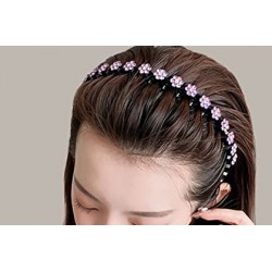 NEW PINK STONE  Sparkling Crystal Stone Headbands for Women, Plastic Sharks Tooth Hair Comb Headband Hairstyle Hairpin Headband Fashion Hairband Spring Wave Non Slip Headwear Hair Hoop Hair Accessories