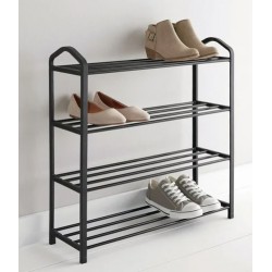 NEW Mainstays 4 Tier Shoe Rack, Black