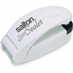 NEW  Salton SmartSealer 2-in-1 Bag Sealer and Cutter for Chip Bags, Reseal and Cut Food Storage Snack Bags, Handheld and Portable, White