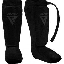 NEW LARGE DX Shin Guards Kickboxing Muay Thai, SATRA Approved, MMA Leg Instep Protection Pads, Sparring Fighting Training Martial Arts Boxing, Elasticated Padded Protector, karate BJJ Taekwondo Gear, Men Women