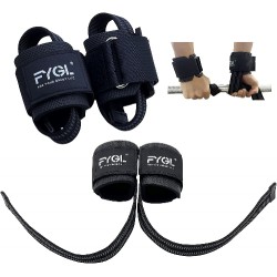NEW FYGL Weight-Lifting-Straps - Neoprene Padded Wrist Support with Nylon Dura Grip, Wrist Wraps for Weightlifting, Powerlifting, Deadlift & Strength Training