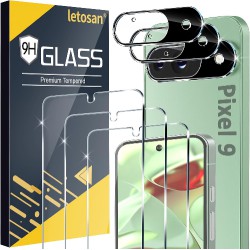 NEW  [3+3 Pack] Glass Screen Protector for Google Pixel 9 5G 6.3 Inch, 9H Tempered Glass, Ultrasonic Fingerprint Unlock,HD Clear Case Friendly for Google Pixel 9...