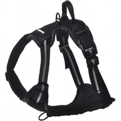 NEW S/ M Amazon Basics No-Pull Adjustable Soft Padded Dog Vest Harness with Reflective Stripes, Black, Medium
