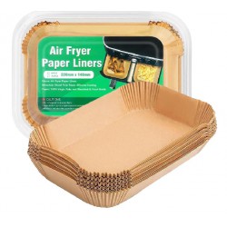 NEW Air Fryer Disposable Paper Liners, 100PCS Parchment Paper Liner, Compatible with Ninja [AF300UK], [AF400UK], Salter and Other Dual Zone Air Fryer 7.6L-9.5L