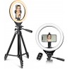 NEW UBeesize 10’’ LED Ring Light with Stand and Phone Holder, Selfie Halo Light for Photography
